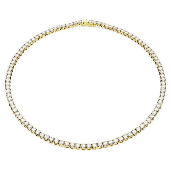 Swarovski collier Matrix Tennis Round cut, White, Gold-tone plated - 5681795